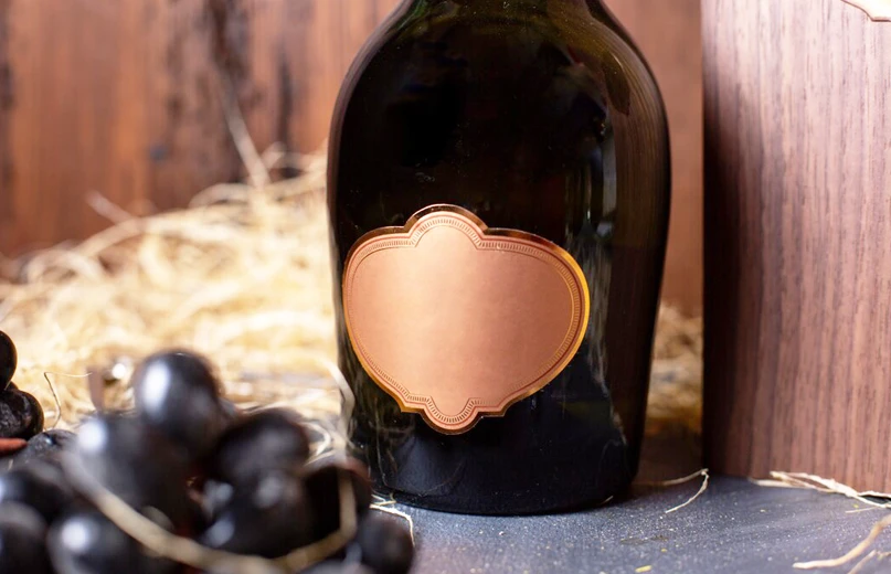 Boros címke különleges felületnemesítéssel: aranyozás, lakkozás, prégelés