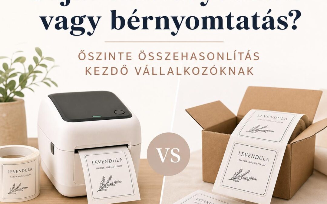 Saját címkenyomtató vagy bérnyomtatás? Őszinte összehasonlítás kezdő vállalkozóknak